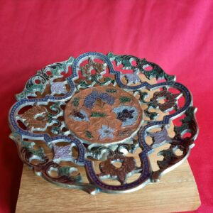 Hand Crafted Brass Dish with Epoxy Finish, Made in India