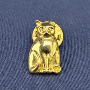 Vintage Cat Gold Tone Brooch Pinback Pin
