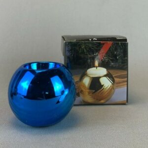 Dolomite Candle Holder with Original Candle IN BOX Shiny Blue