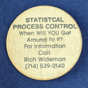 Statistical Process Control Vintage Wooden Nickel TUIT