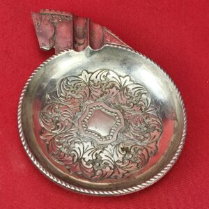 Metal Ornate Embossed Vintage Horse Greek Styled Ashtray Silver Tone Pewter