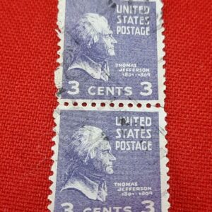 Vintage US 3 Cent Thomas Jefferson Stamp - Purple / Violet - Lot of 2