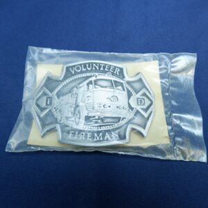 Vintage Volunteer Fire Dept Old Forge Metals Inc. Pewter Belt Buckle - Vernon NY