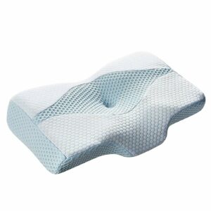 MyeFoam Blue Memory Foam Pillow From Japan - Sideways, Back -  Washable Gift