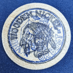 Pikes Peak or Bust Stereo Place Advertisement Wooden Nickel Token
