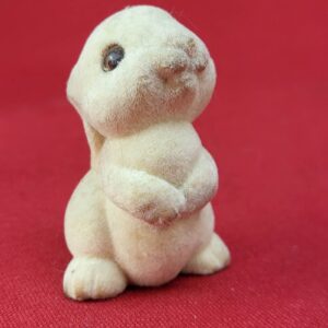 1982 Hallmark Cards Inc. Fuzzy Bunny Figurine Handmade in Hong Kong