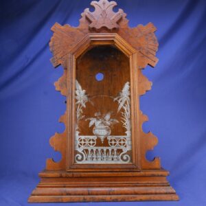 Antique Ansonia Victorian Mantel Parlor GingerBread Wood Clock Case Glass Door