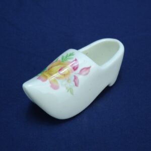 Miniature Sandford Fine Bone China Dutch Clog Shoe Rose Made in England