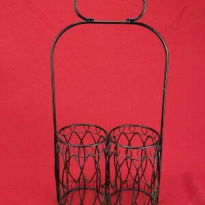 Metal Wine Bottle Holder Carrier Tote - Holds 2 Bottles 750ML