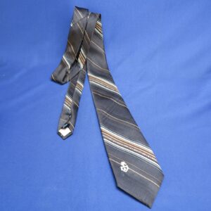 Vintage Brown Striped Via Re Men's Tie Polyester