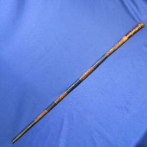 Vintage Wooden Cane Walking Stick Hand-Carved Bullfighter & Bull Design