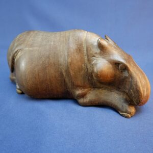 Beautiful Vintage Solid Black Walnut Hand Carved Moose Sculpture