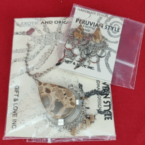 Peruvian Style Tear Drop Pendant and Earrings Set NEW In Packaging