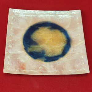 SHELL PLATE MADE IN THE PHILIPPINES 6 1/4" Square Abstract Design