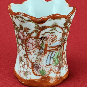 Vintage Geisha Girls Hand Painted Porcelain Toothpick Holder