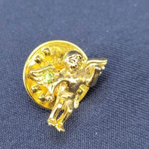 Vintage Gold Tone Cherub Lapel Pin Tie Tack - Gold Tone