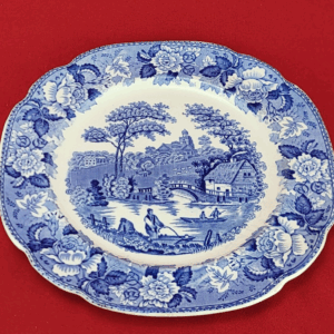 Old English Corona Ware by GH & CO Blue Salad Plate Made in England 9 Inches