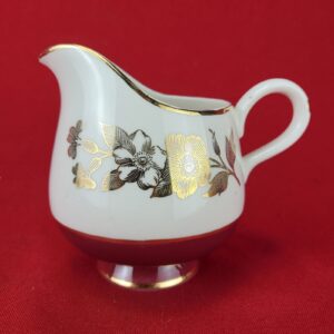 Cavalier Creamer by Homer Laughlin Eggshell numbered Red Band 22k Gold Floral