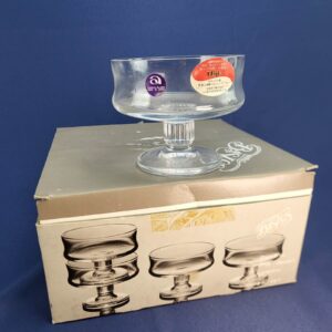 Vintage Clear Aderia Glass WP & G Set of 4 - 9oz Dessert Dish Japan