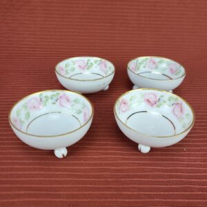 Antique LDBC Bavaria Prince Regent China Footed Berry Bowls w/ Gold Trim