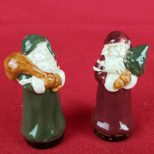 Vintage Victorian Santa Mini Salt and Pepper Shakers Ceramic