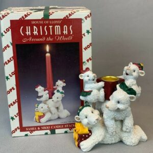 1995 'Around the World' House of Lloyd - Sasha & Nikki Polar Bear Candle Stacker
