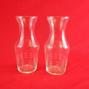 Vintage Set of 2 Etched Crystal Glass Vases