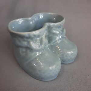 Vintage Royal Haeger USA Ceramic Boots Blue Baby Booties Boy