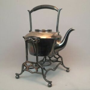 Martin Hall Silver Plated Tilting Spirit Kettle with Burner Stand – Antique EPNS