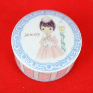 January Enesco Precious Moments Porcelain Trinket Mini Dish