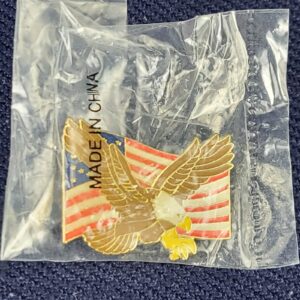 USA American Flag Bald Eagle Vintage Lapel Pin - Patriotic Stars Stripe Souvenir