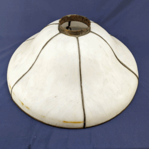 Antique Rare Dome Chandelier Opaque White Bent Glass Dome Globe Light Shade