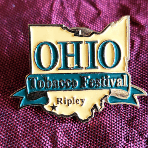 Vintage Ripley Ohio Tobacco Festival Gold Tone Epoxy Lapel Pin