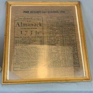 Vintage Poor Richard's First Almanack 1733 Poster - First 2 Pages - Reproduction