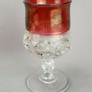 Vintage Indiana Glass Lexington Cranberry Ruby Thumbprint Goblet/Wine Glass