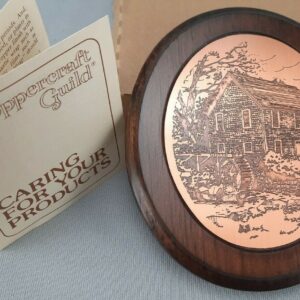 Vintage Etched Copper Barn - Copper Guild - Guildwood Back - Wall Hanger