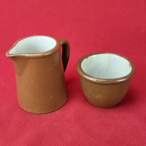 Antique/Vintage Guernsey Cooking Ware Set of 2 Small Sugar and Creamer Dish
