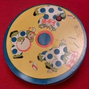 T. Cohn Vintage Tin Noise Maker with Circus Clowns -- U.S.A.