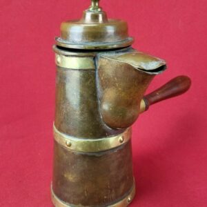 Vintage Hand Made Turkish Style Coffee Pot Wooden Side Handle RARE
