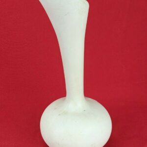 Hand-Made Clay/Ceramic White Art Deco Bud Vase