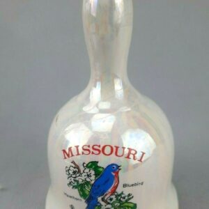 Vintage Lipco Iridescent Ceramic Bell - Missouri State Bird and Flower