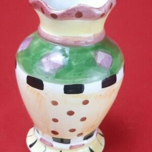 Vintage WCL Green and Tan Ceramic Bud Vase
