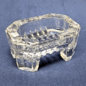 Vintage Crystal Salt Cellars Holders Dips Set of 4 Ridged Cube 8-Sided Octagon