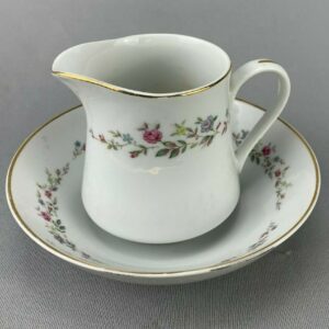 Fine China - Spring Garden Flower Creamer and Basin - Japan - 2 Piece Set