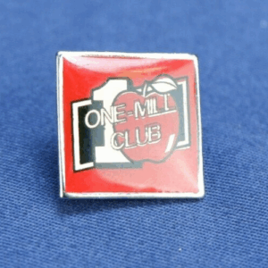 Red One-Mill Club Square Metal Pin - 10 Apple