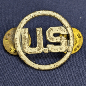 Vintage Collectible US Military Round Double Metal Pinback Pin Lapel Pin