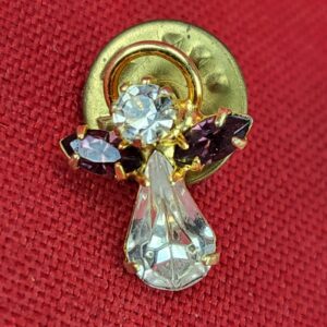 Rhinestone Angel Pin with Purple Wings Lapel Badge Clothes DIY Backpack Pin