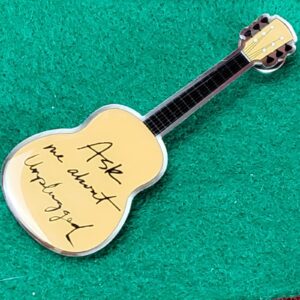 Vintage Music Themed Guitar Lapel Pin - Ask Me About Unplugged
