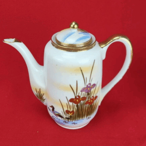 Vintage Hakusan China Porcelain Hand Painted Teapot Occupied Japan Kilimanjaro