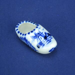 Vintage Delft Blue Porcelain Ceramic Mini Clog Shoe - Dutch Blue Windmill